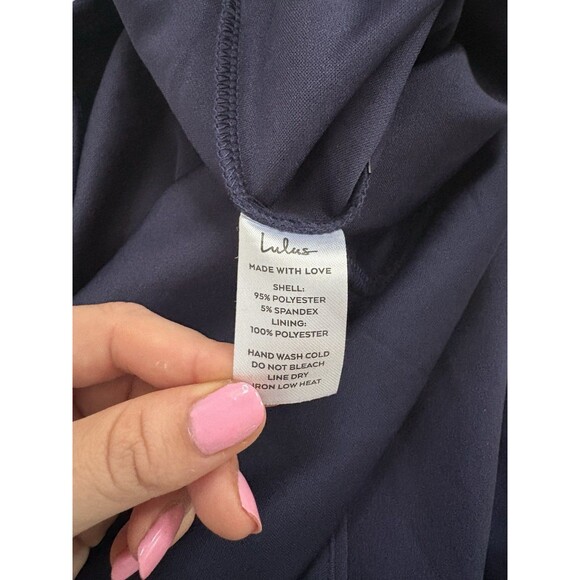 Lulus Thinking Out Loud Navy Blue Backless Jumpsuit Size Medium Cocktail Sexy - Picture 7 of 7